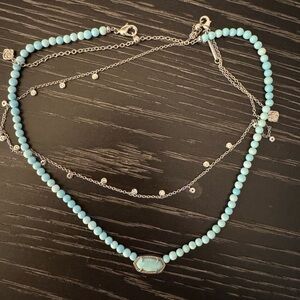 Kendra Scott Turquoise and Silver beaded choker set